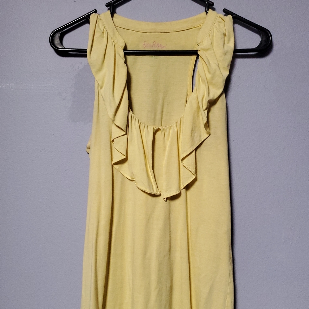 Yellow ruffle Lilly Pulitzer top